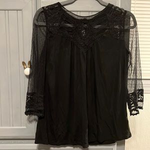 Express Small black lace blouse 3/4 sleeves